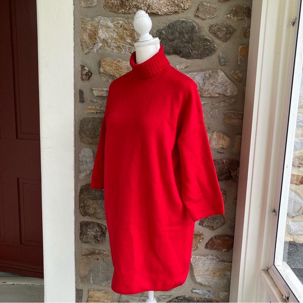 Pomander Place Tuckernuck Women's Red Vivianne Dress Turtleneck Mini MSRP $128 - Picture 8 of 16